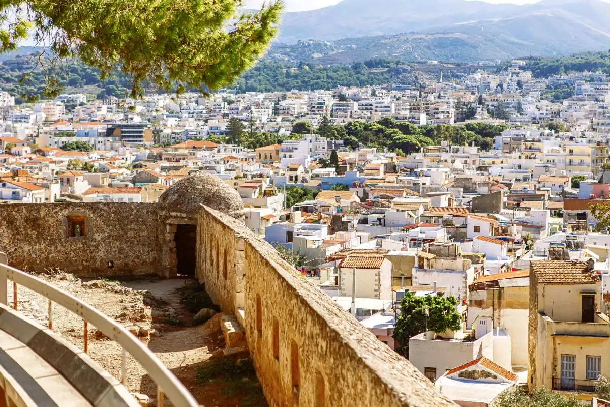 View of a Greek city and ancient fortifications